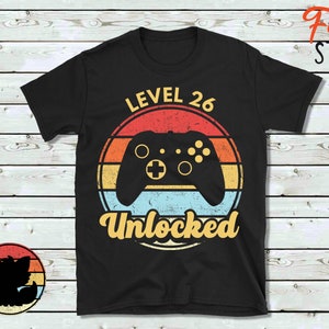 26. Geburtstag Shirt, Geburtstag junge, sechsundzwanzig Geburtstag, 26 Jahre alt, Level 26 entsperrt, 26. Geburtstagsparty, Gamer Geburtstag Shirt