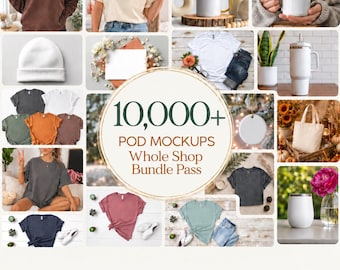 Über 10.000 Mockup-Pakete: T-Shirts, Becher, Tassen, Tragetaschen, Hüte & Dekoartikel – kommerzielle Nutzung, sofortiger Download