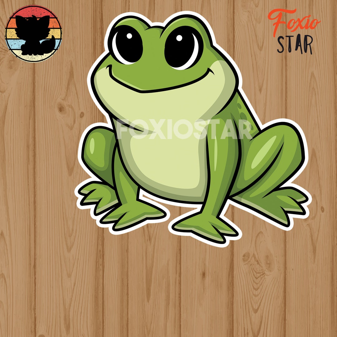 Kawaii Chibi Frog Sticker - Waterproof Vinyl Decal - Etsy