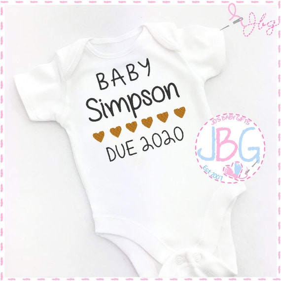 Personalised Lockdown Pregnancy Announcement Baby Embroidered Baby Romper