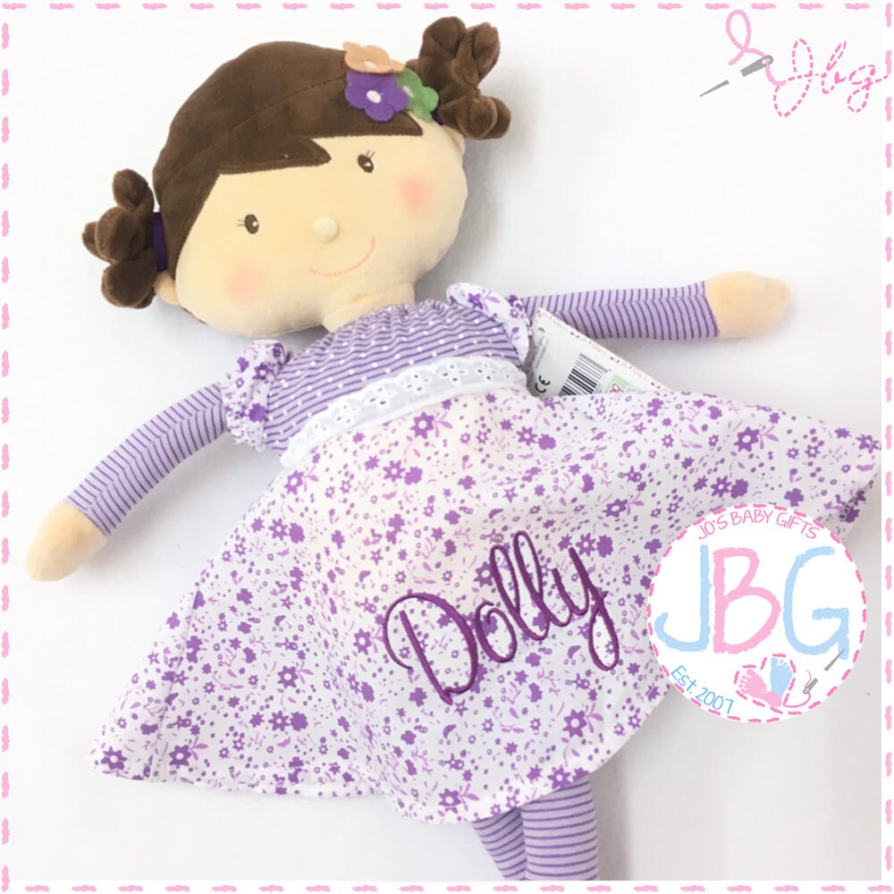 personalised rag doll suitable from birth