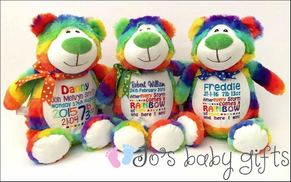 rainbow baby teddy