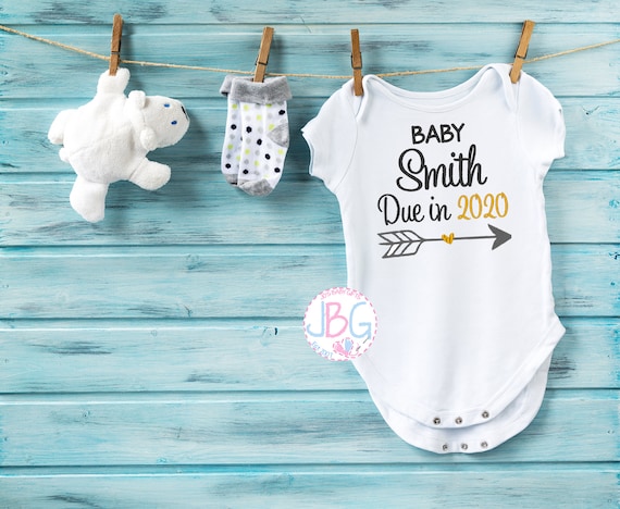 Personalised Baby Vest Due 2019 Unisex Clothes Embroidered Rainbow Design