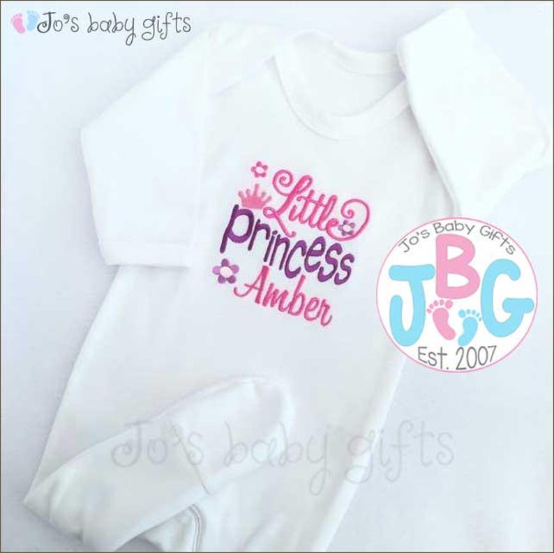 Embroidered Elephant Design Personalised Baby Born in 2019 Sleepsuit Unisex