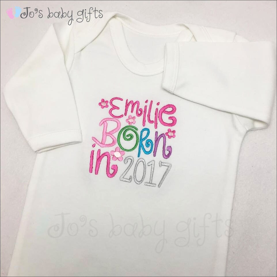 personalised embroidered baby grow