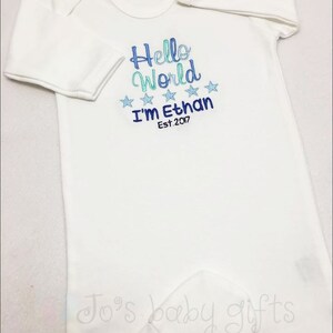 hello world sleepsuit