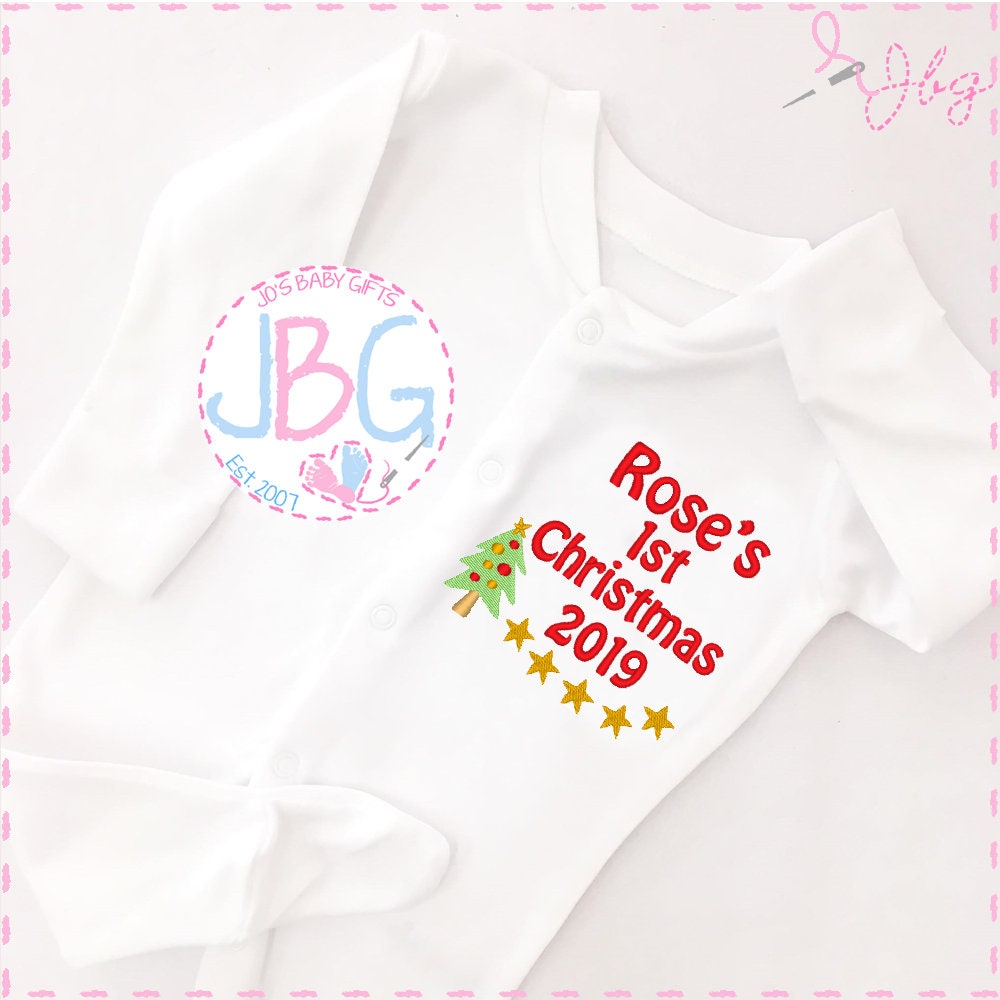 New Baby Christmas Gift Personalised First Christmas Baby Grow