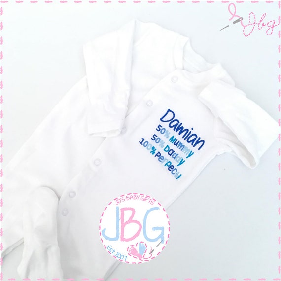 personalised embroidered baby grow