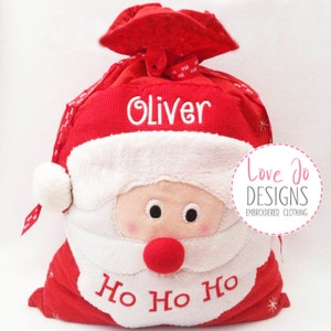 1 Santa Sack, Personalised Santa Sack, Christmas Sack, Father christmas, Embroidered Name image 1