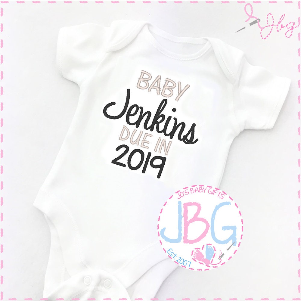 2 Personalised Baby Vests New baby clothes Embroidered,Pregnancy announcement