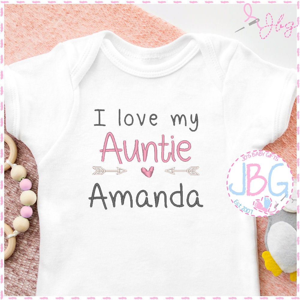 Personalised I Love My Auntie Baby Girls Vest Etsy