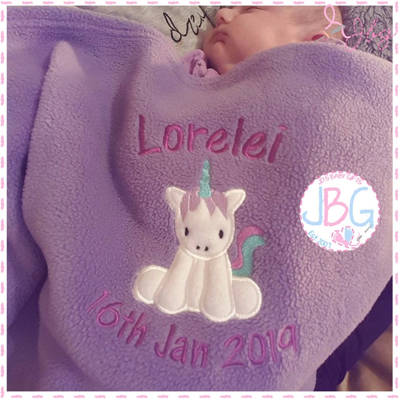 personalised unicorn blanket