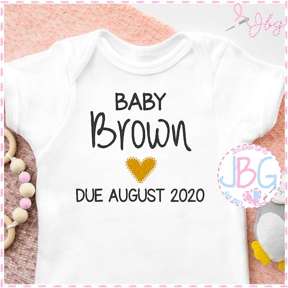 Baby Due Unisex Embroidered Baby Bib Gift Personalised New Arrival