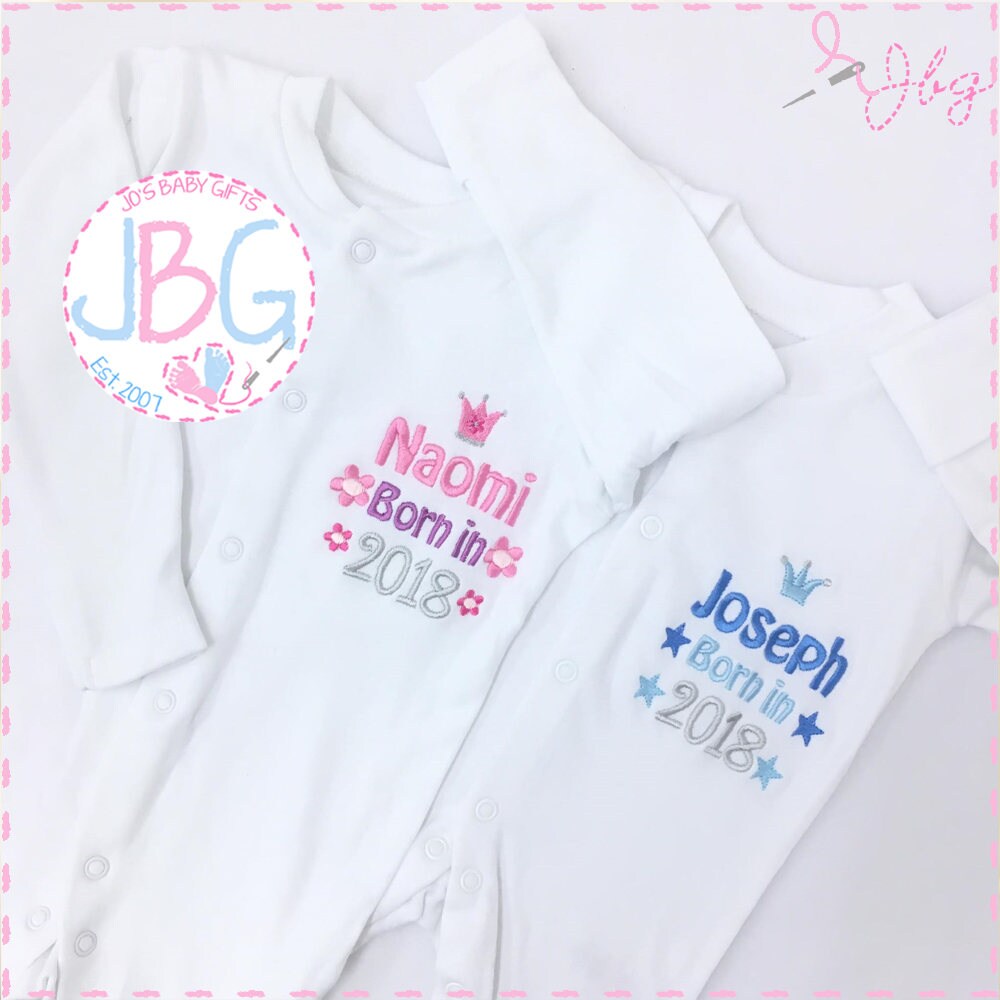 personalized baby sleepsuits