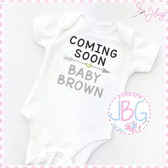 Personalised Baby Vest Bodysuit Romper Gift Name Baby Shower Pregnancy Announcement