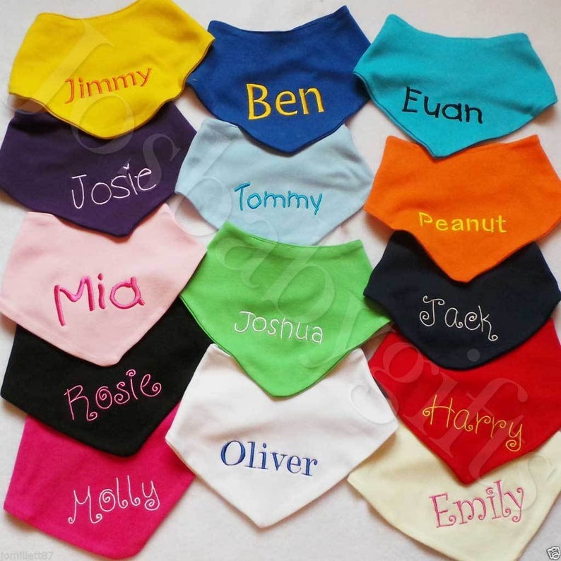 personalised embroidered bibs