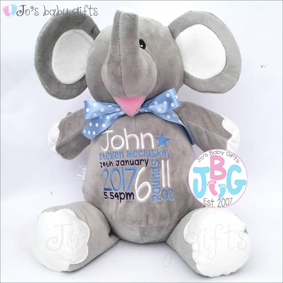 elephant personalised teddy