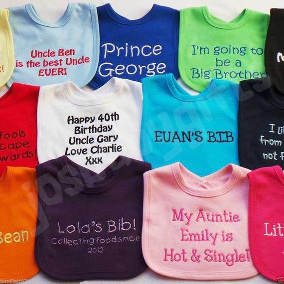 embroidered baby bibs personalised