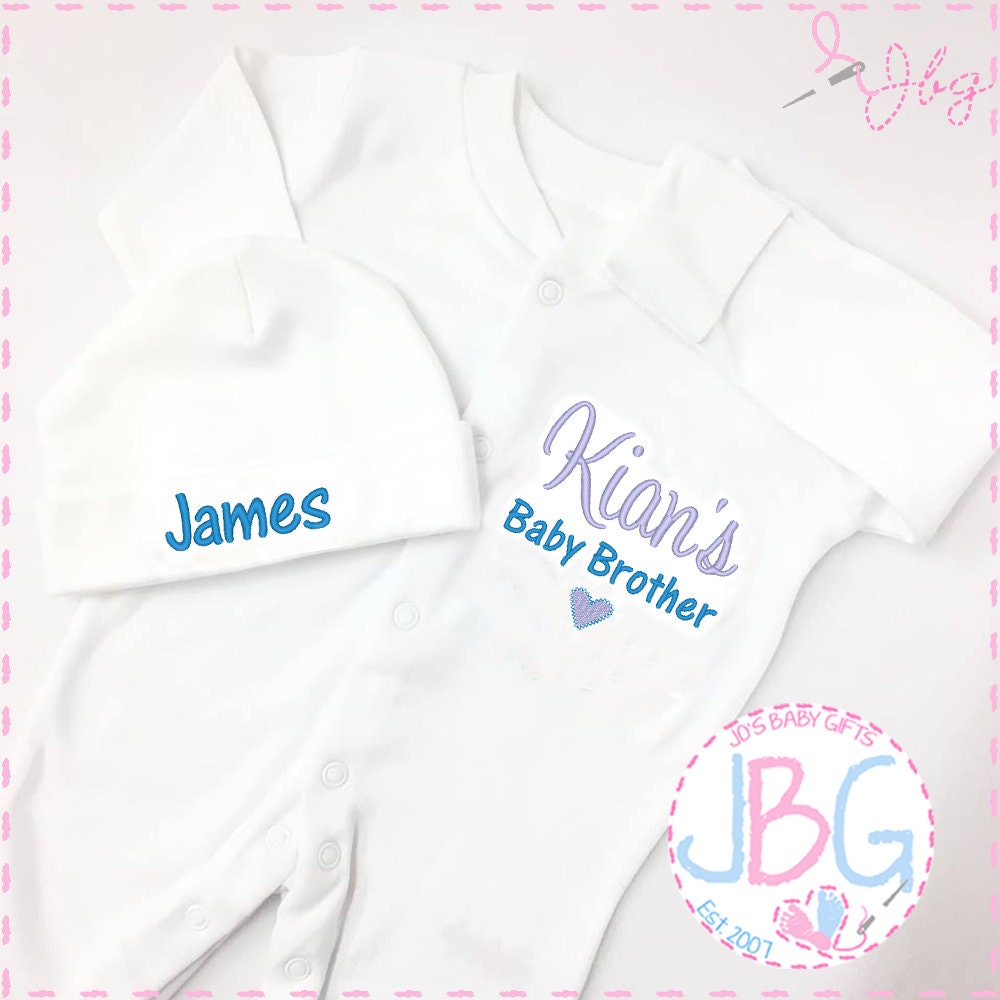 Personalised Baby Girl Sleepsuit Babygrow Embroidered Sleepsuit New Baby Gift