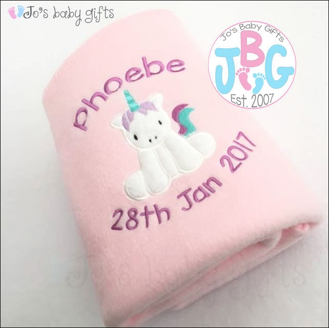 personalised unicorn blanket