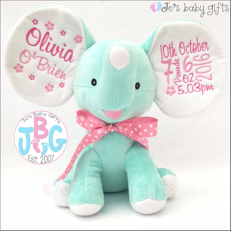 personalised baby elephant teddy