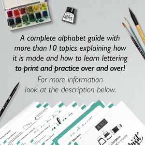 Learn brush lettering with a complete practice guide, instructions, step by step and extra bonus. Printable worksheets Style I Bouncing image 9