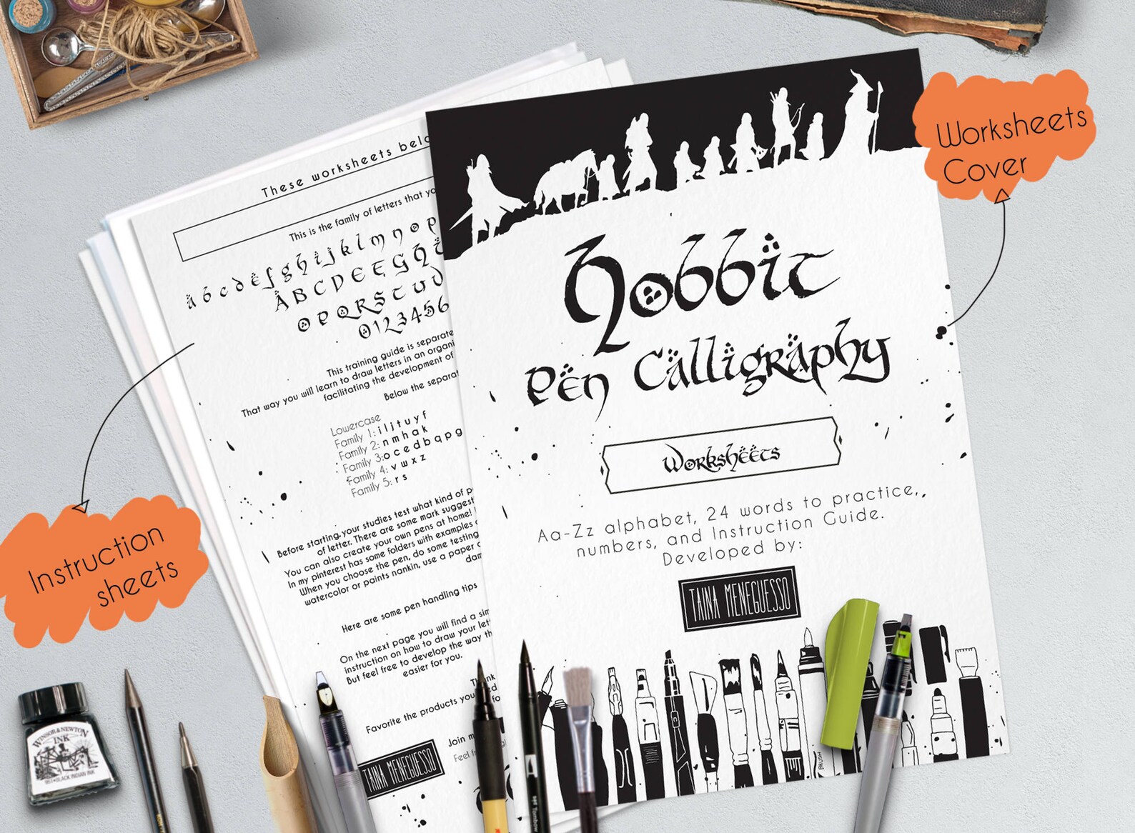 Hobbit Calligraphy Printable Worksheets, a Complete Guide Aa-zz ...