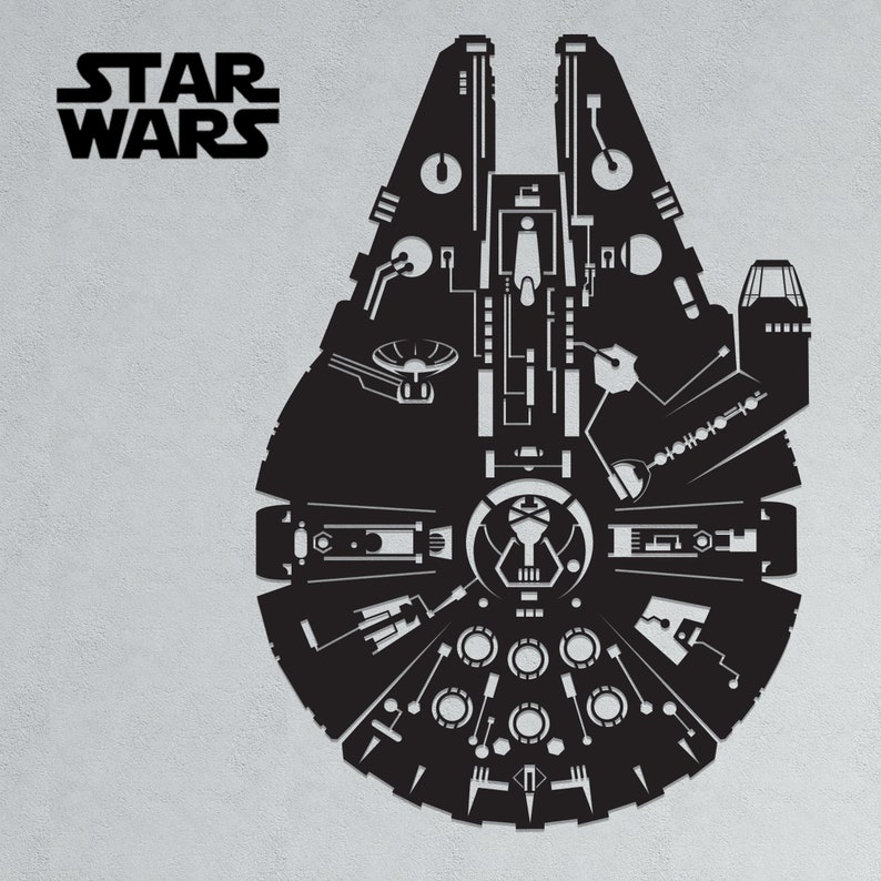 Download Star Wars Cut File Millennium Falcon svg eps png dxf and ...