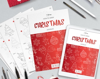 How to Draw Christmas Doodle | Procreate file for iPad | Practice sheets | Bullet jornal | Doodle | worksheets | Digital file | Printable