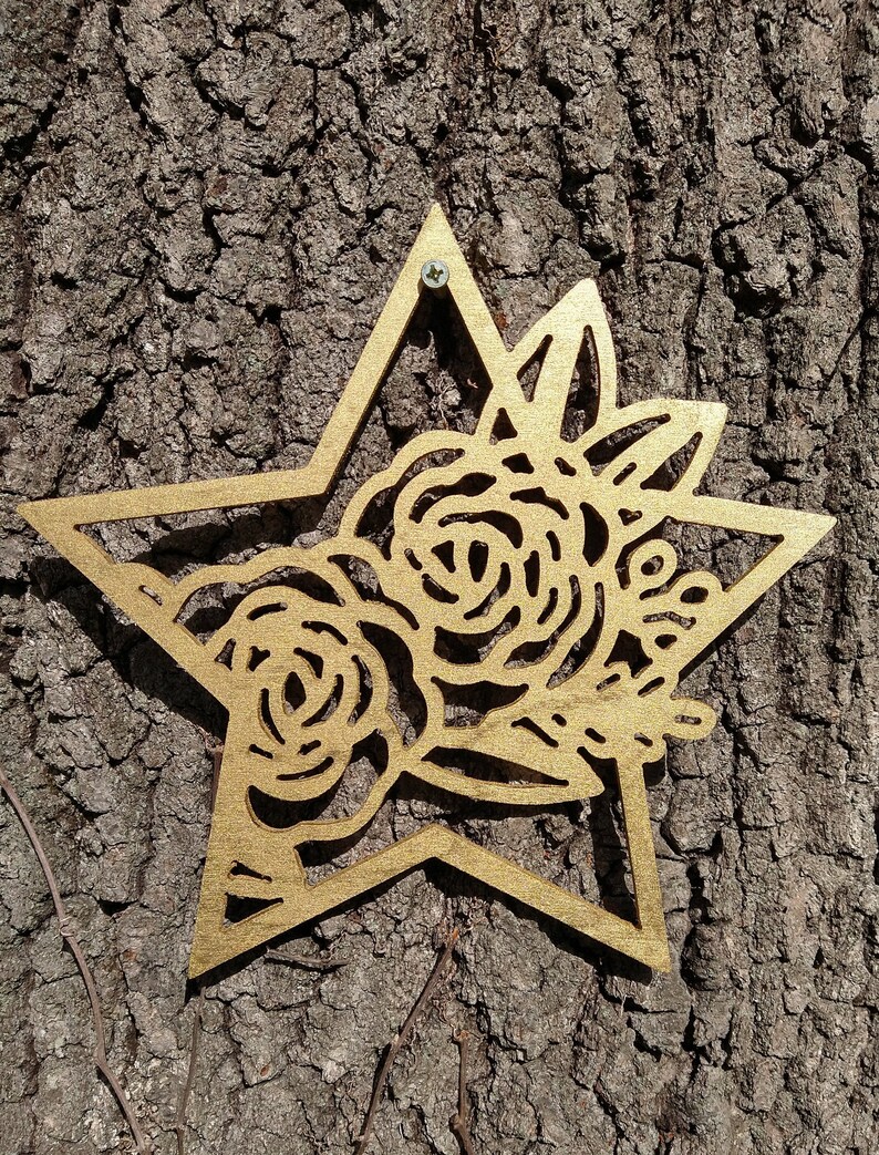 Download Large floral crescent moon wood wall decor moon flowers | Etsy