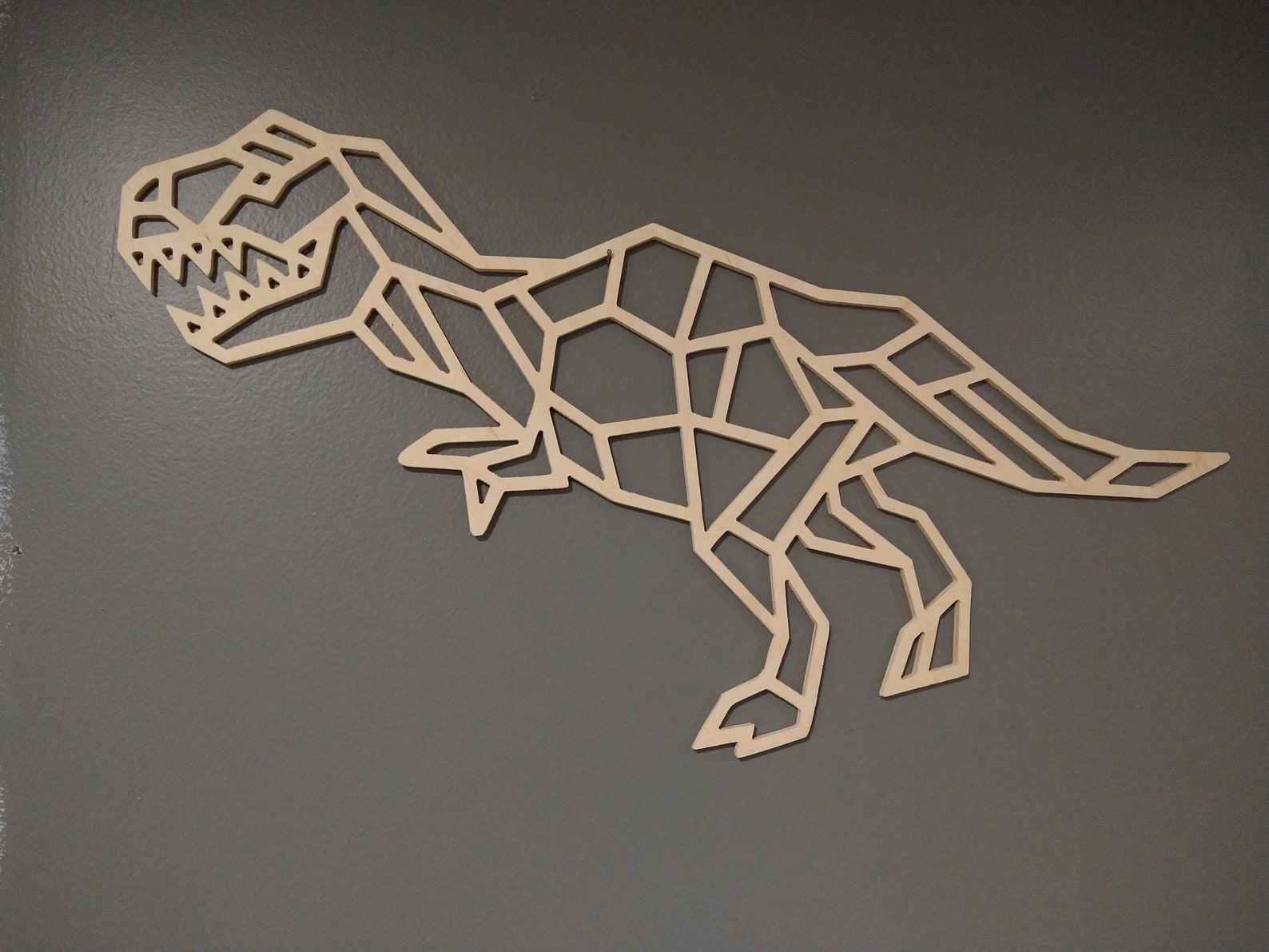 Geometric Trex Wooden Wall Art Boys Room Dinosaur Dino Etsy