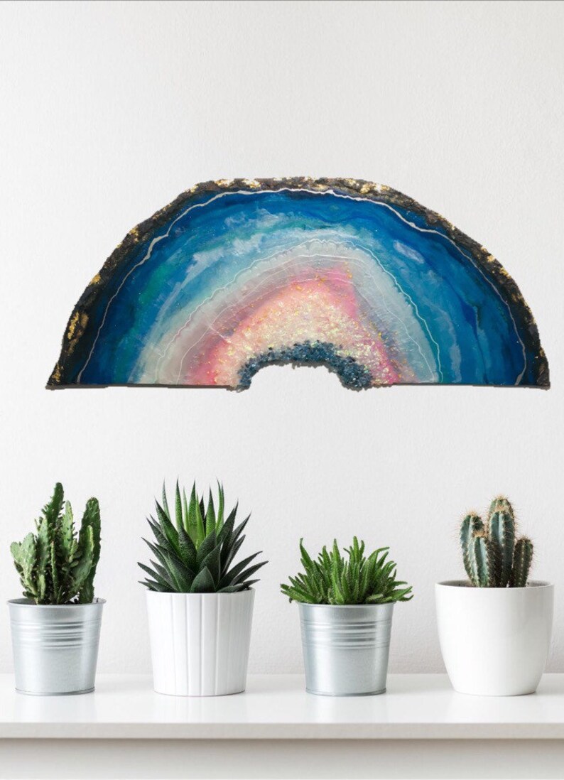 Large Resin Geode wall decor crystals designed to look like Etsy
