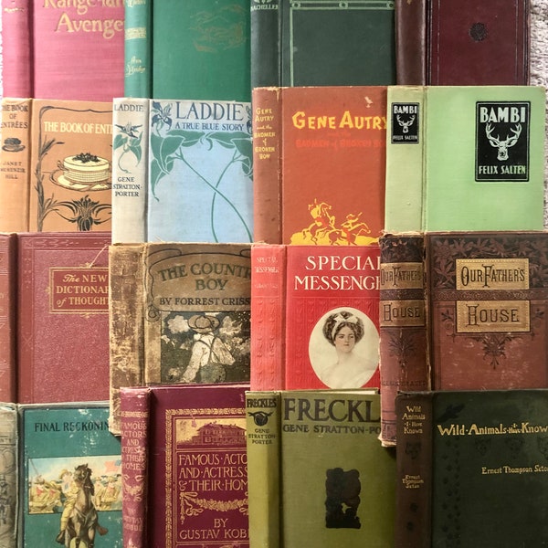 Vintage und antike Buchumschläge für Junk Journals und Mixed Media Art Crafts - Set mit 5 Vintage Buchumschlägen