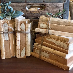 Farmhouse Book Decor - Unbound Vintage Books - Rustic Book Stack - Vintage Books - Shabby Chic
