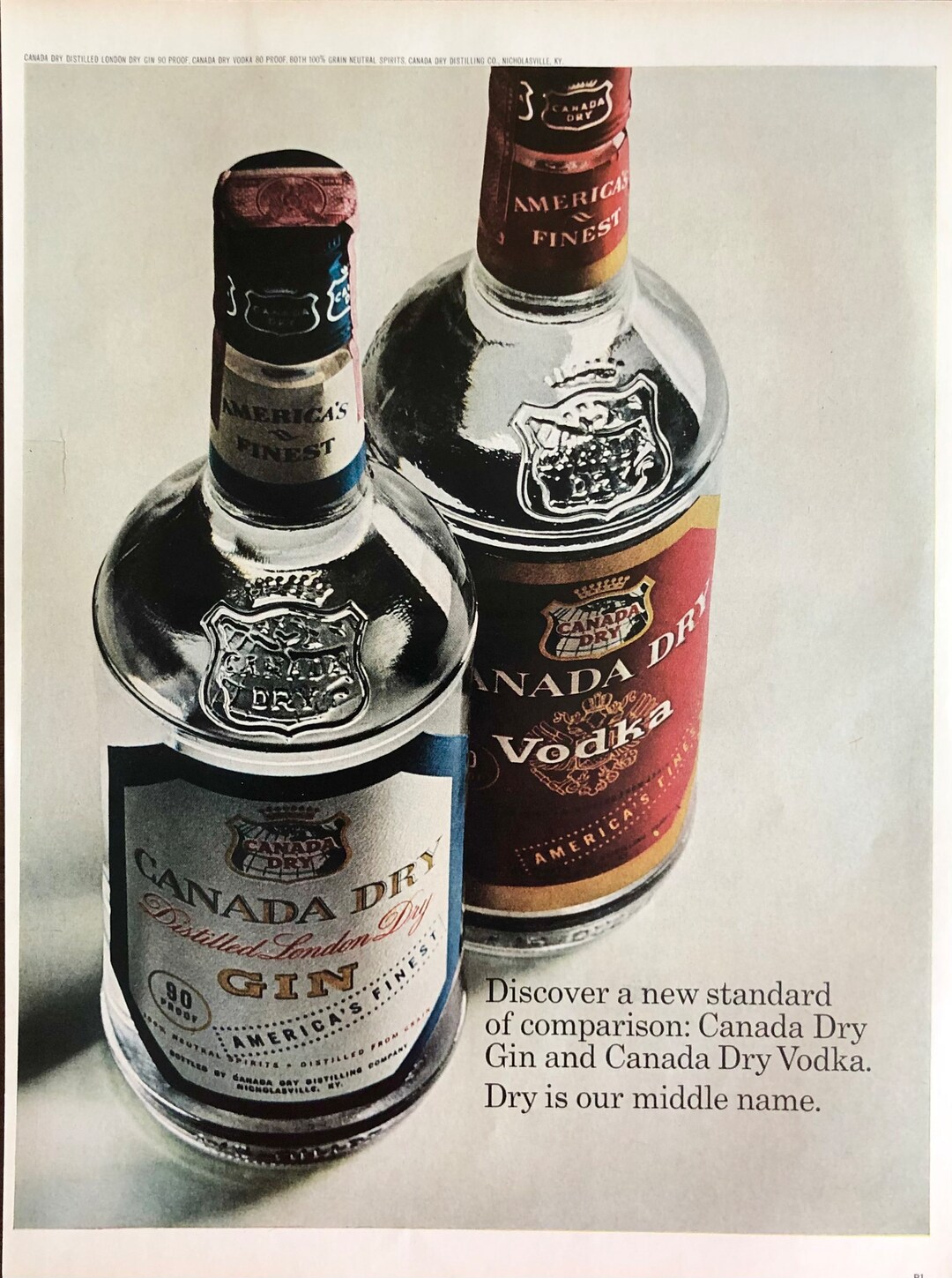 Canada Dry Gin Canada Dry Vodka 1965 Print Ad 7265 Etsy