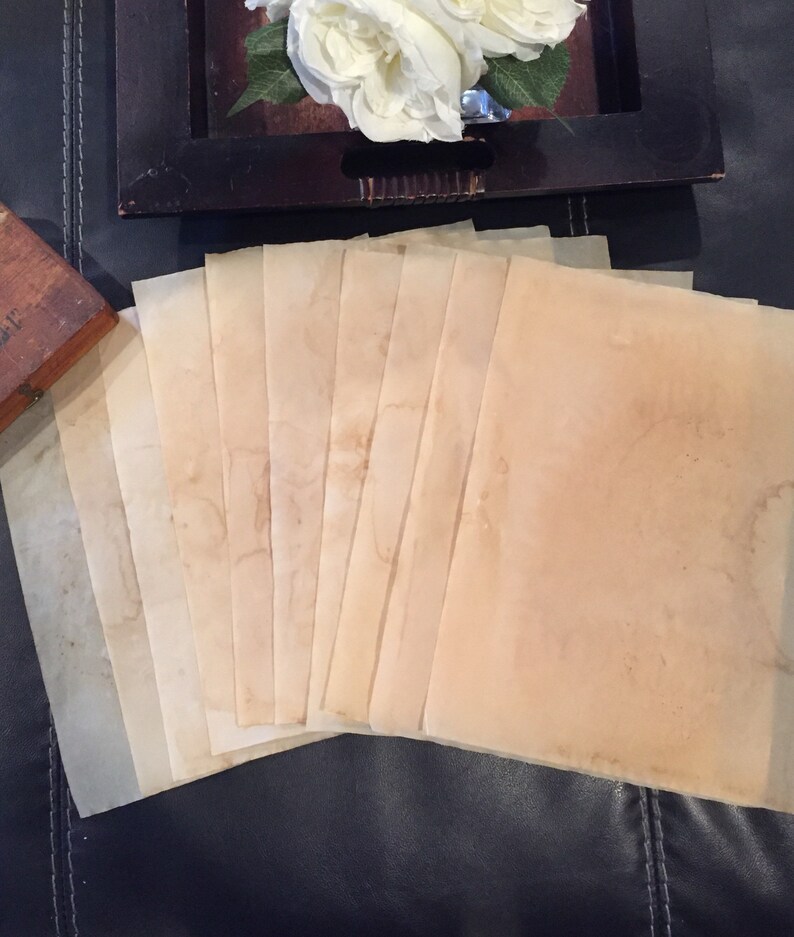 Tea Stained Vellum Paper Junk Journal Paper Vellum Paper Etsy