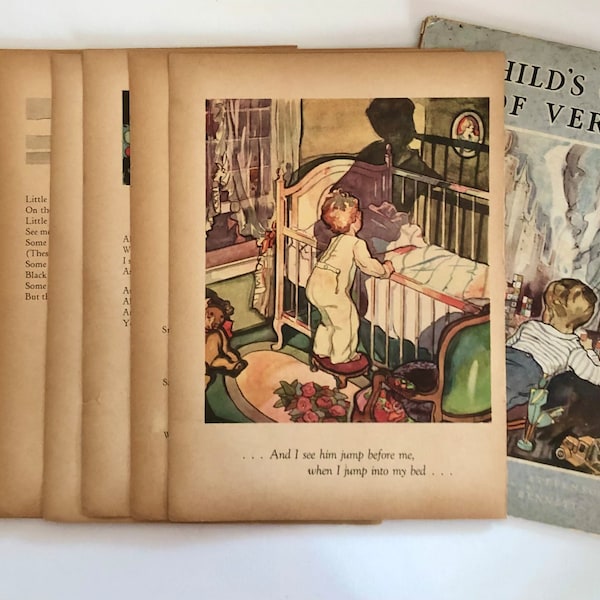 A Child’s Garden of Verses 1932 Book Pages - Vintage Book Pages - Junk Journal Ephemera