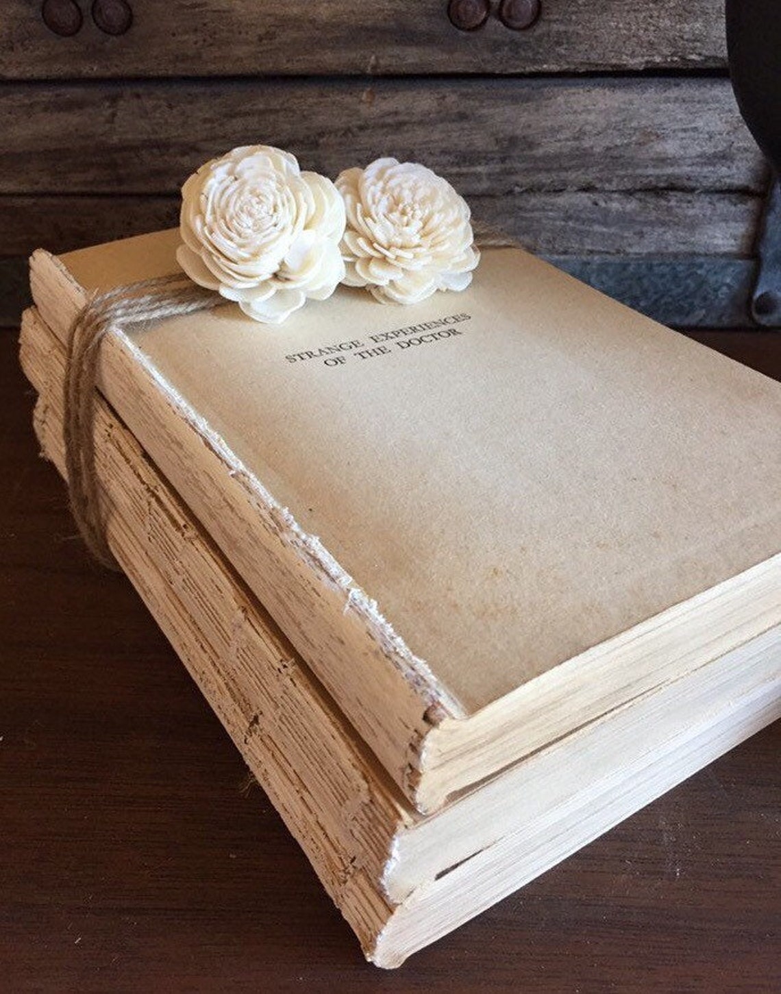 Unbound Vintage Book Stack Farmhouse Rustic Book Stack Etsy