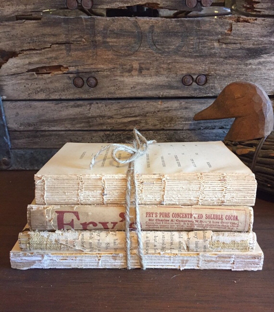 Unbound Antique Book Stack Vintage Book Stack Rustic Book Etsy