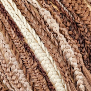 Natural Color Braid Set | Synthetic Extensions | Brown | Blonde | Copper | Black | Red | Silver | Ginger | Viking Braids
