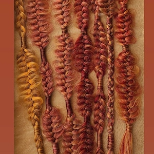 Autumn Fox Braids. Copper | Red | Burnt Orange | Mixed Puffy Fishtail Box Braids Similar to whats pictured.  Made to Order