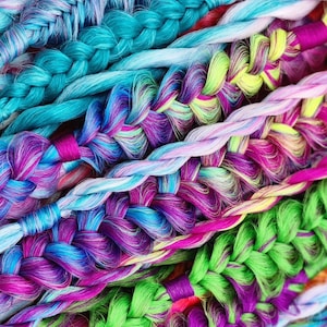 Neon Pastel | Unicorn Rainbow |  Fairy Braids accent set of 8 mixed puffy, fishtail, box, mixed braids | Festival Rave Extensions