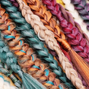 Braids Accent Set of 3 Mixed Puffy, Fishtail, Box, Mixed Synthetic Single Ended Extensions