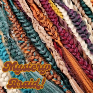 Earthy Autumn Braid | Mystery Surprise Synthetic Witchy Braid Extensions | Rave Braids | Ready to Ship | Single