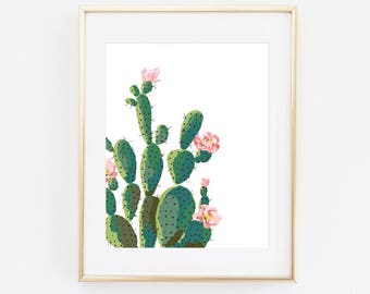 Cactus Print, Printable Art, Cactus Art, Home Decor, Office Decor, Potted Cactus, Succulents, Wall decor, Cactus Printable, Garden Wall Art