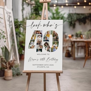 Modelo de placa de boas-vindas para 40º aniversário, colagem de fotos de 40º aniversário, placa de boas-vindas para 40º aniversário, quadro de colagem de 40, olha quem tem 40 anos, modelo Canva