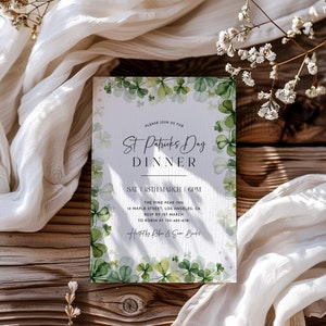 St. Patricks Day Party Invitation Template, St. Patty&#39;s Day Invite, St. Paddys Dinner Party, Irish Dinner Party Invitation