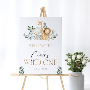 Safari Birthday Welcome Sign, Wild One Welcome Sign, Safari First Birthday Welcome Template, 1st Birthday Sign, Editable Welcome Sign