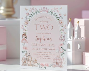 Our Little Princess Birthday Invitation Template, Princess 2nd Birthday Invite, Girl 2nd Birthday Invitation, Once Upon A Time Invitation
