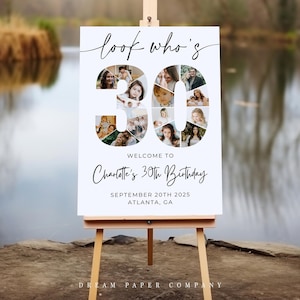 30th Birthday Welcome Sign Template, 30th Birthday Photo Collage, 30th Welcome Sign, 30 Collage Board, Look Who&#39;s 30, Canva Template